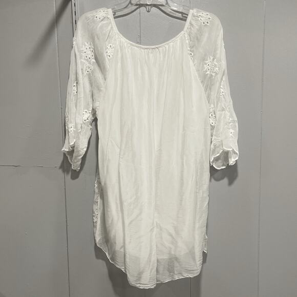 Bellambia Fairy Ethereal Silk Blend Tunic Size 1X White Angelcore Soft Girl - Picture 3 of 6